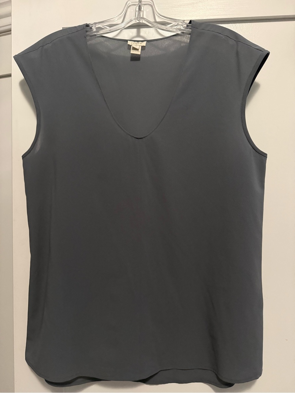 J Crew Gray V-Neck Sleeveless Women's Blouse